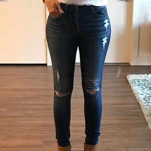 Distressed jeans